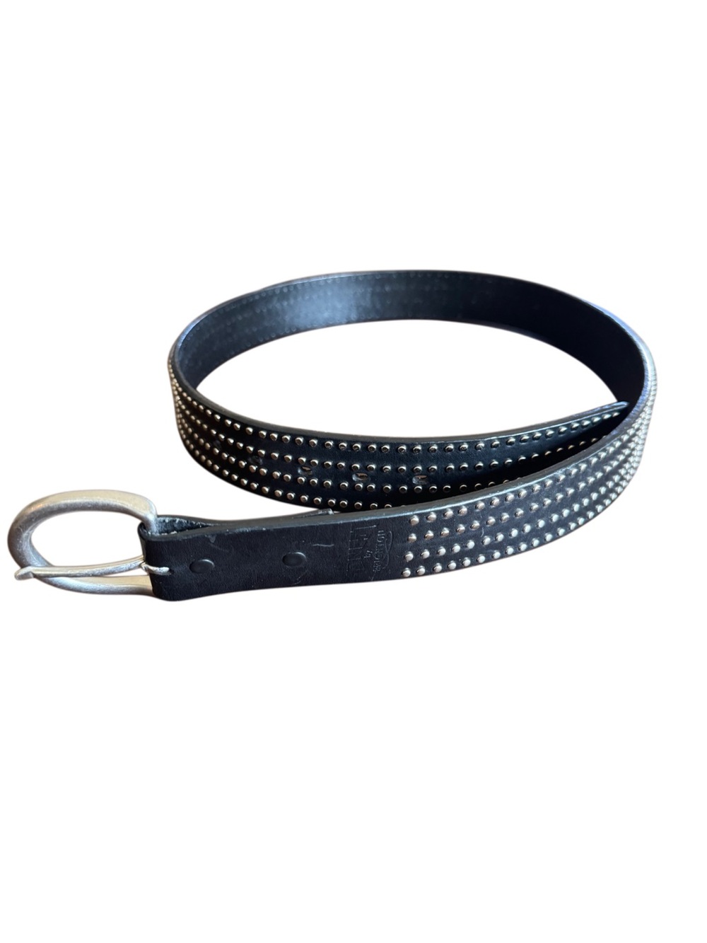 Honest by Brighton Black Studded Leather Belt with Silver Buckle